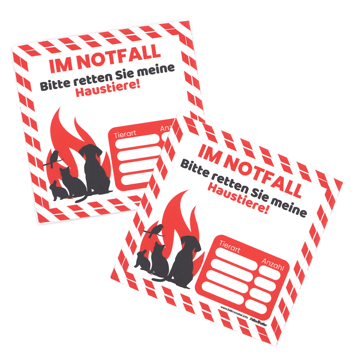 Notfall Aufkleber für Haustiere (2er Pack)