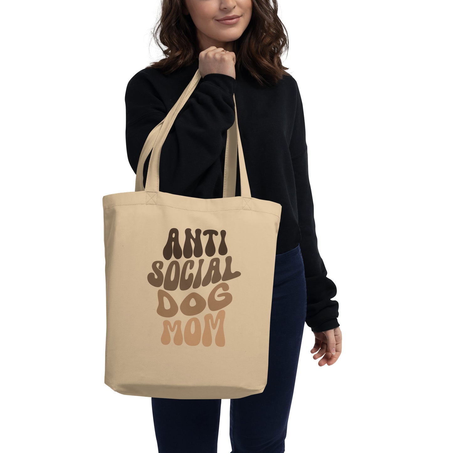Premium Bio Bauwoll Tasche - Anti Social Dog Mom