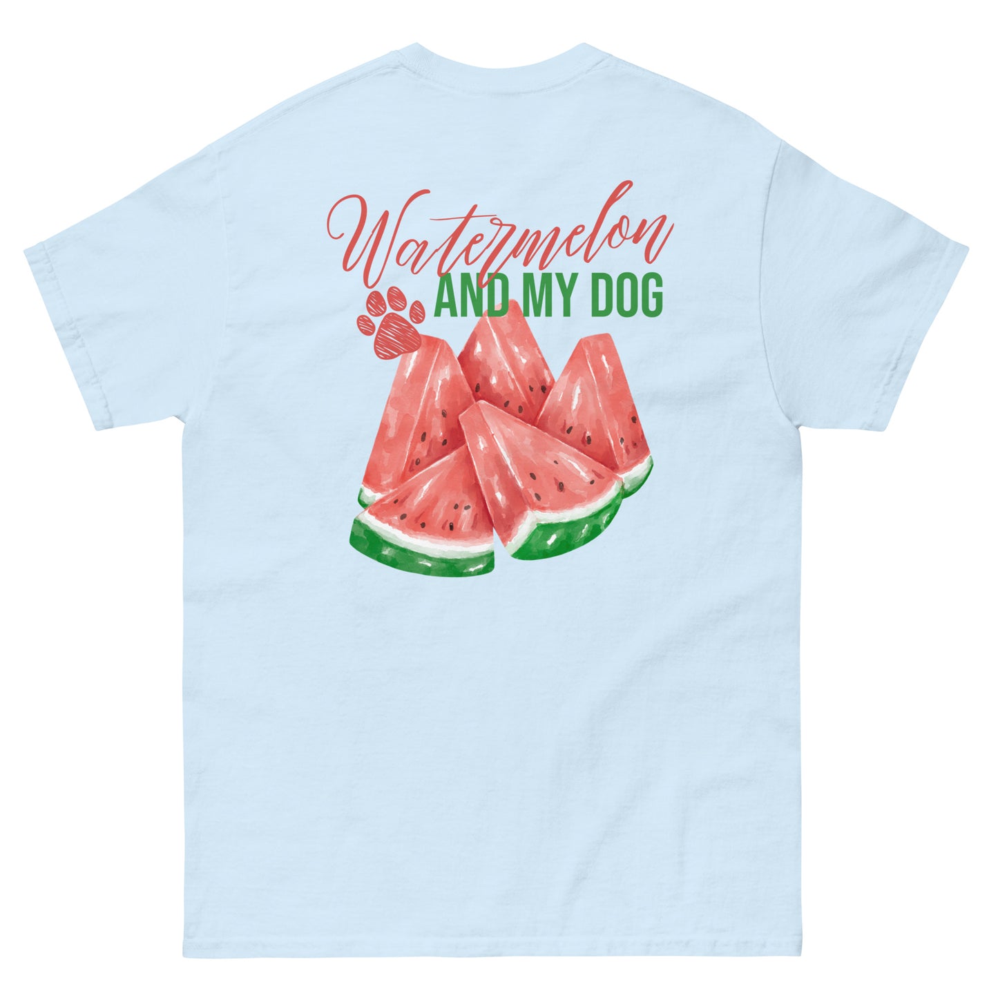 Unisex Sommer-Shirt - Watermelon and my dog
