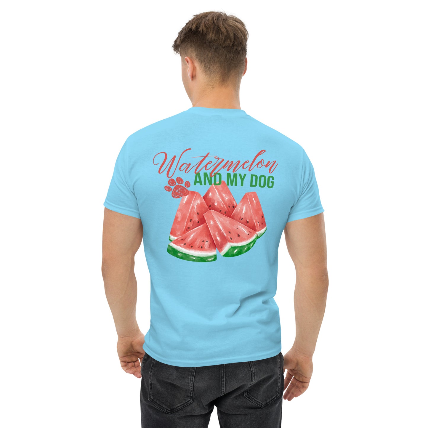 Unisex Sommer-Shirt - Watermelon and my dog