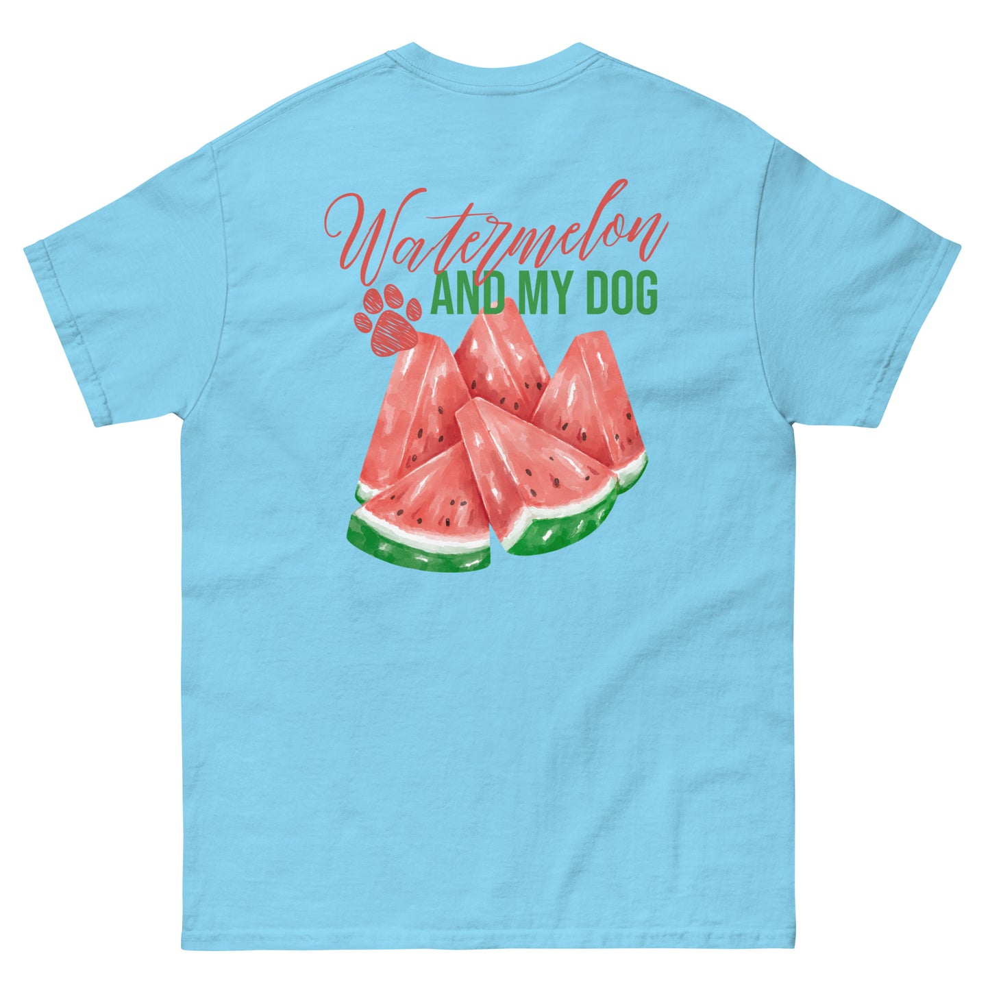 Unisex Sommer-Shirt - Watermelon and my dog