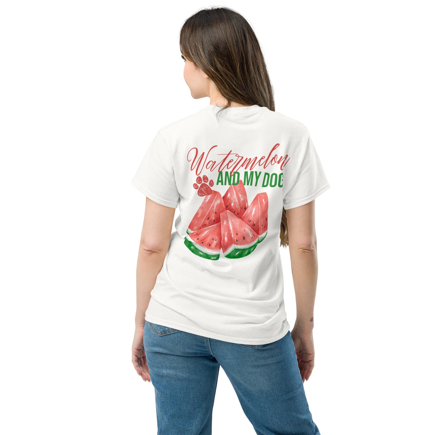 Unisex Sommer-Shirt - Watermelon and my dog
