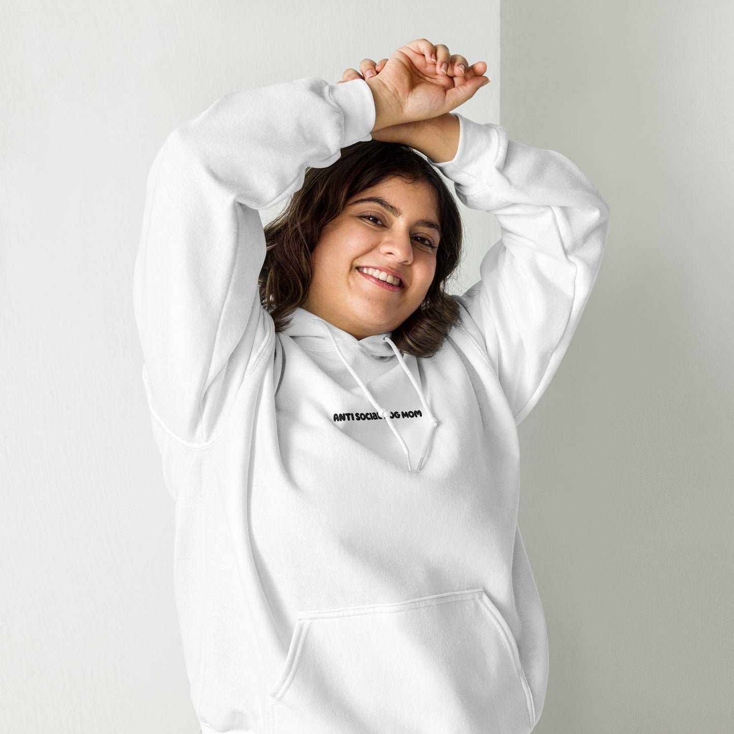 Bestickter Hoodie - Anti Social Dog Mom