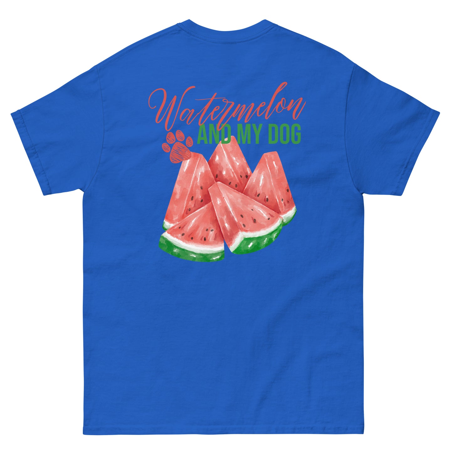 Unisex Sommer-Shirt - Watermelon and my dog