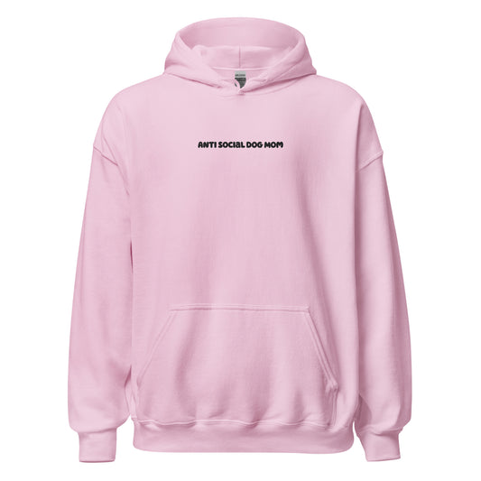 Bestickter Hoodie - Anti Social Dog Mom