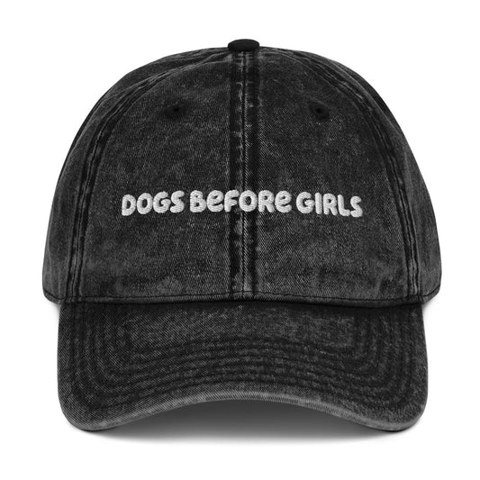 Vintage Cord Cap - Dogs before girls